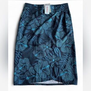 🌴 Ripskirt Hawaii Blue Asymmetrical Pencil Skirt Resort Wear